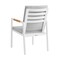 Armen Living Royal White Aluminum and Teak Outdoor Dining Chair with Light Gray Fabric, PK2 840254332799 - alternate 9